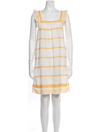 Pre-owned Tory Burch Printed Mini Dress In White