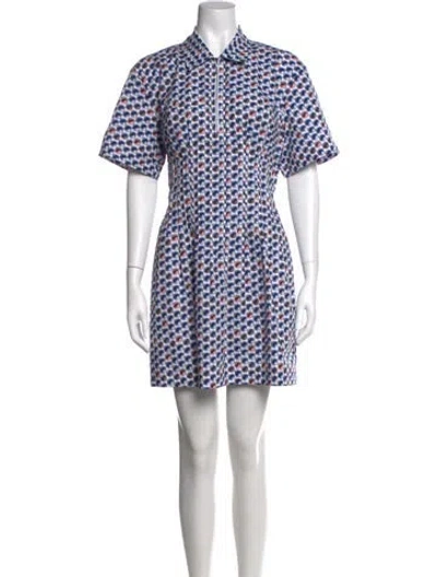 Pre-owned Tory Burch Printed Mini Dress In White