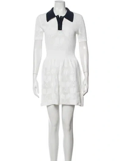 Pre-owned Tory Burch Printed Mini Dress In White