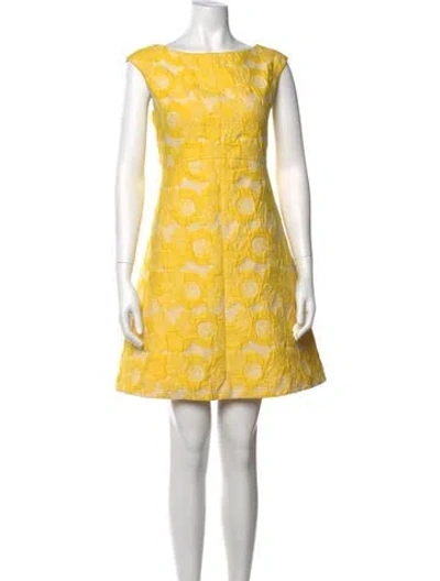 Pre-owned Tory Burch Printed Mini Dress In Yellow