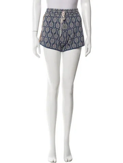 Pre-owned Tory Burch Printed Mini Shorts In Black