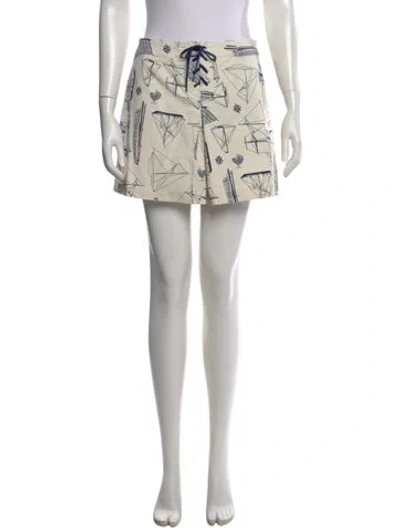 Pre-owned Tory Burch Printed Mini Shorts In Neutral