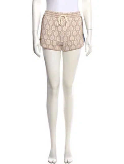 Pre-owned Tory Burch Printed Mini Shorts In White