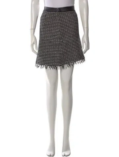 Pre-owned Tory Burch Printed Mini Skirt In Black