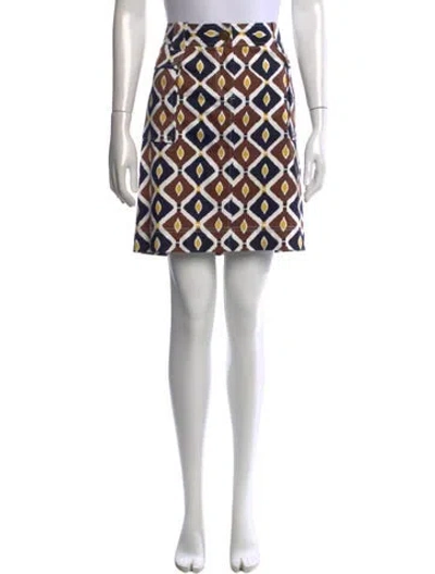 Pre-owned Tory Burch Printed Mini Skirt In Brown