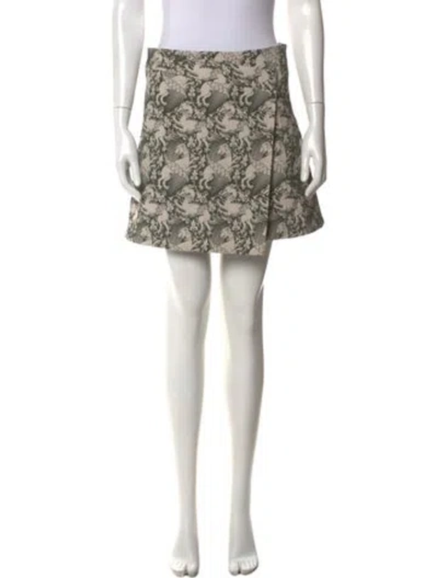 Pre-owned Tory Burch Printed Mini Skirt In Green