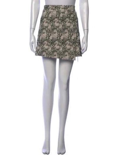 Pre-owned Tory Burch Printed Mini Skirt In Green