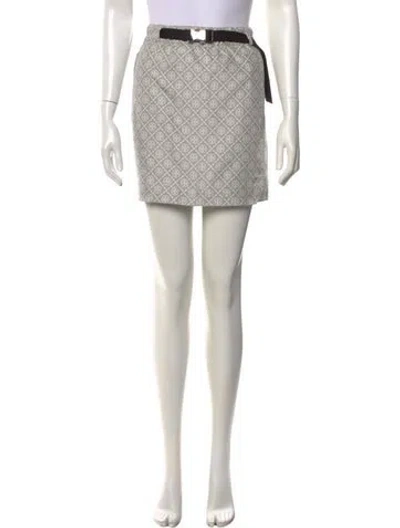 Pre-owned Tory Burch Printed Mini Skirt In Grey