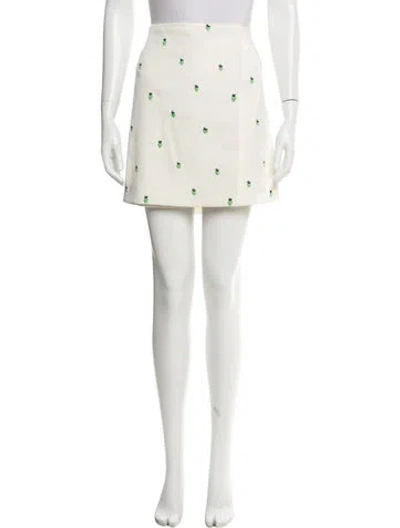 Pre-owned Tory Burch Printed Mini Skirt In White