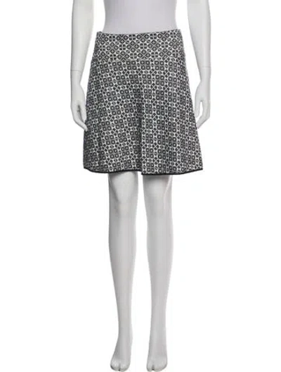 Pre-owned Tory Burch Printed Mini Skirt In White