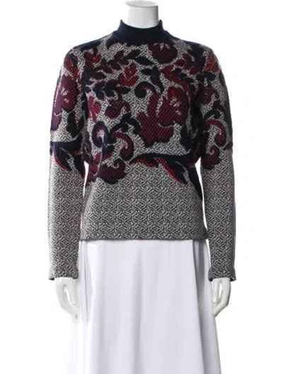 Pre-owned Tory Burch Printed Mock Neck Sweater In Multi