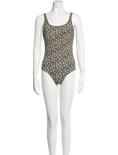 Pre-owned Tory Burch Printed One-piece In Black