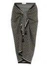 Tory Burch Printed Silk Sarong In Black