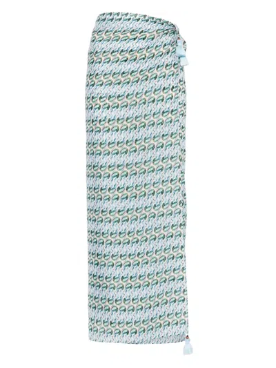 Tory Burch Printed Pareo In Blue