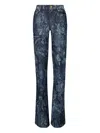 Tory Burch Printed-pattern Flared Jeans In Blue
