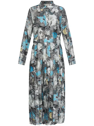 TORY BURCH PRINTED PLEATED MIDI DRESS