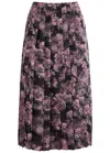 Tory Burch Pleated Floral Silk Skirt Midi-length In Pink