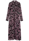 Tory Burch Black Floral Dress With Pleated Skirt In Pink