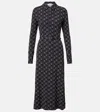 Tory Burch Paisley-print Belted Shirtdress In Black