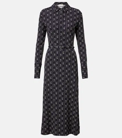 Tory Burch Printed Polo Dress In Black