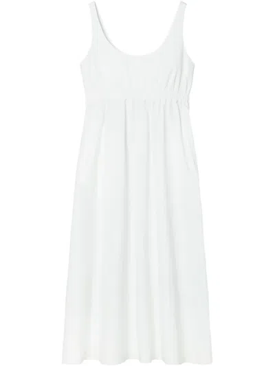 Tory Burch Printed Poplin Dress In White