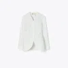 Tory Burch Printed Poplin Jacket In White Pigment Ditsy