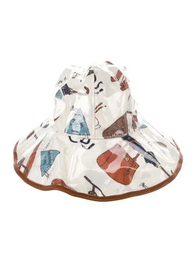 Pre-owned Tory Burch Printed Rain Bucket Hat In Neutral