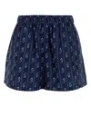 Tory Burch Printed Satin Shorts In Blue