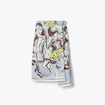 Tory Burch Printed Satin Skirt In Multi