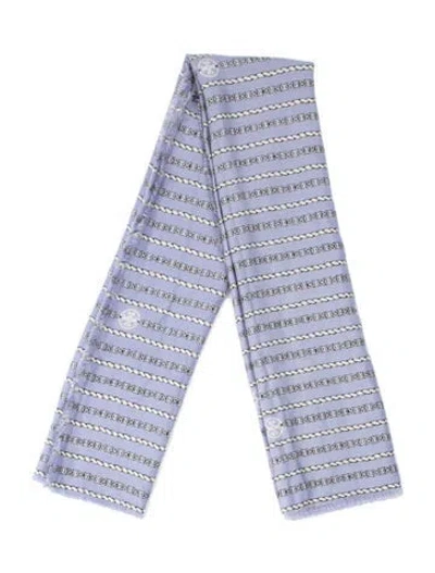 Pre-owned Tory Burch Printed Scarf In Blue