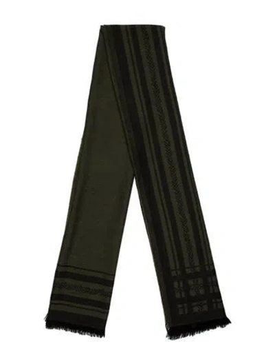 Pre-owned Tory Burch Printed Scarf In Green