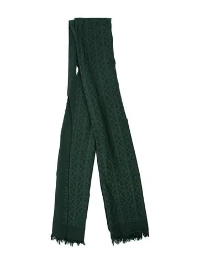 Pre-owned Tory Burch Printed Scarf In Green