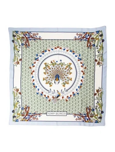 Pre-owned Tory Burch Printed Scarf In Neutral