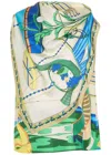 Tory Burch Printed Scarf-effect Silk Top In Multi