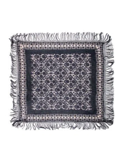 Pre-owned Tory Burch Printed Shawl In Blue