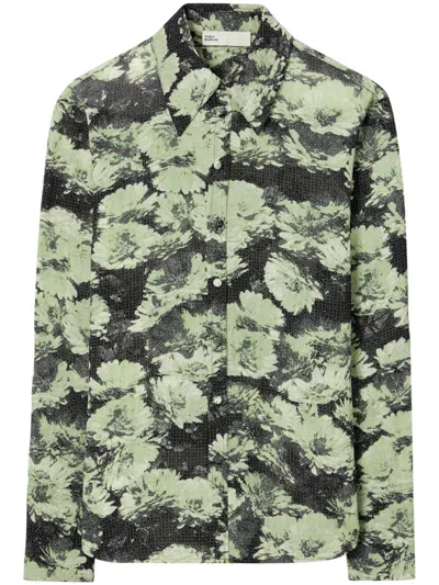 Tory Burch Printed Shirt In Green
