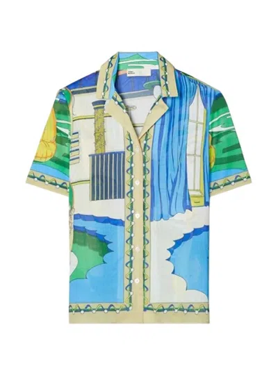 Tory Burch Pool-print Cotton Shirt In Multi