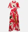 Tory Burch Printed Silk And Cotton Shirt Dress In Pink