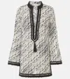 Tory Burch T Monogram Mini Tunic Dress In Black