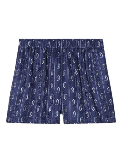 TORY BURCH PRINTED SILK BLEND SHORTS