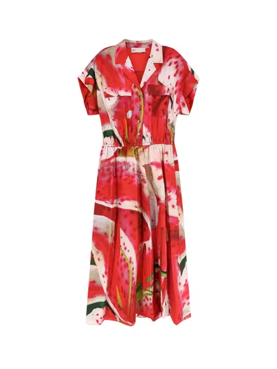 TORY BURCH PRINTED SILK CHEMISIER/DRESS