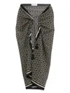Tory Burch Printed Silk Sarong In Black