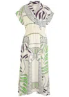 Tory Burch Printed Silk Twill Shirtdress In Multicoloured