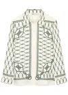Tory Burch Printed Silk Twill Shirt In Green