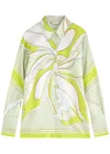 Tory Burch Printed Silk Tunic In Green