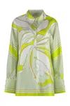 Tory Burch Printed Silk Tunic In Green