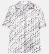 Tory Burch Silk Camp Shirt With Printed Monogram Pattern In Multicoloured