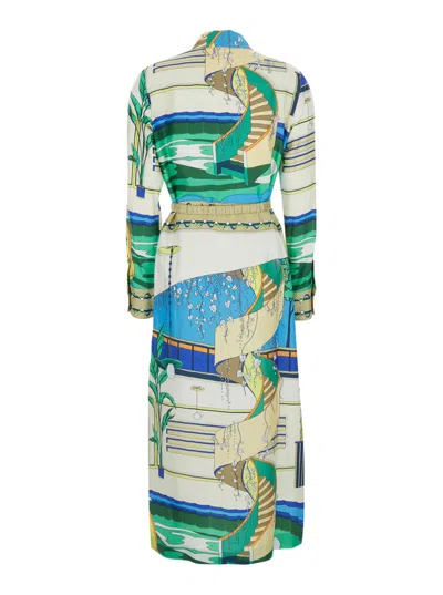 Tory Burch Printed Silk Shirtdress In Multi