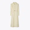Tory Burch Printed Silk Shirtdress In White