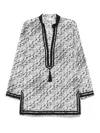 Tory Burch T Monogram Mini Tunic Dress In White